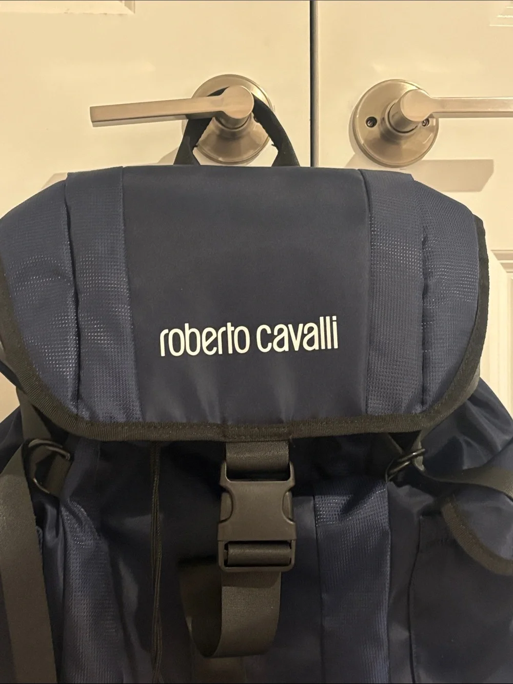 Roberto Cavalli Navy and Black Men's Backpack